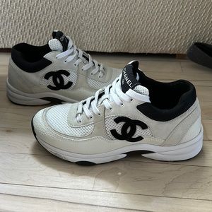 Chanel Black and White Sneakers